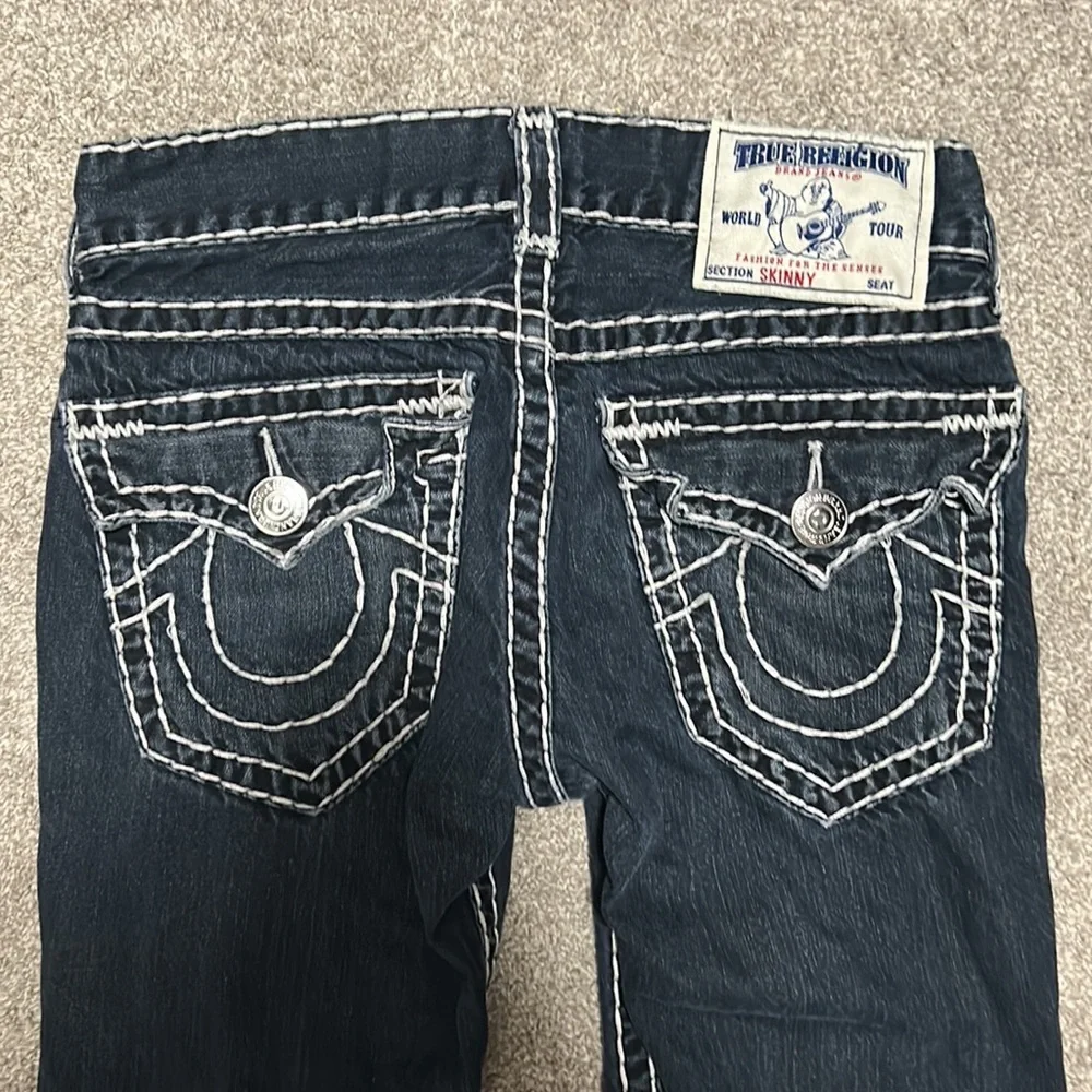 True Religion White Stitch Skinny Jeans - Picture 1 of 5